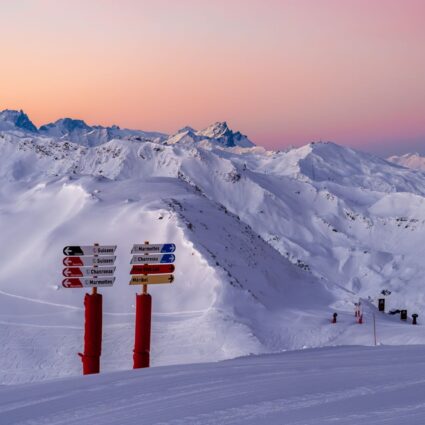 Sunrise over Meribel Ski Resort